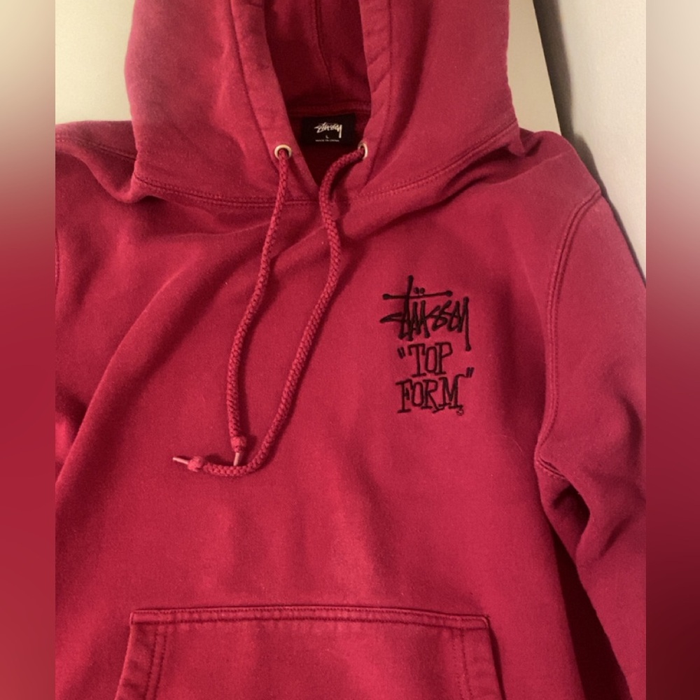 *RARE* Stussy Hoodie Youths Large Limited Edition Maroon/Pink